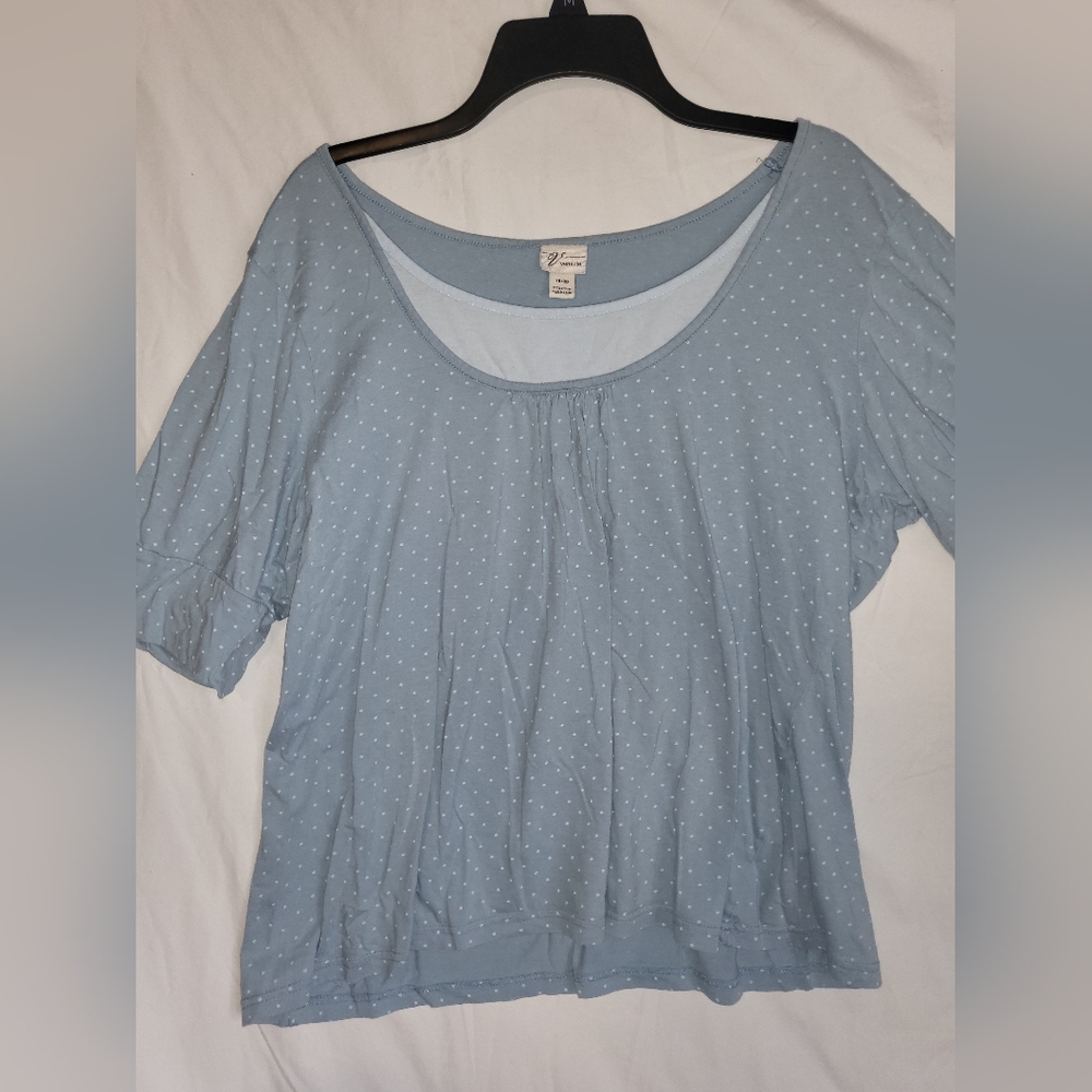 Blue Polka Dot Top